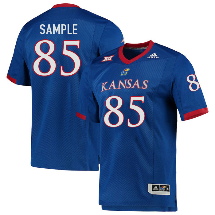 Men #85 Jared Sample Kansas Jayhawks College Football Jerseys Stitched Sale-Royal